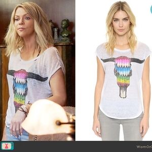 Chaser White Graphic Cap Sleeve Tee